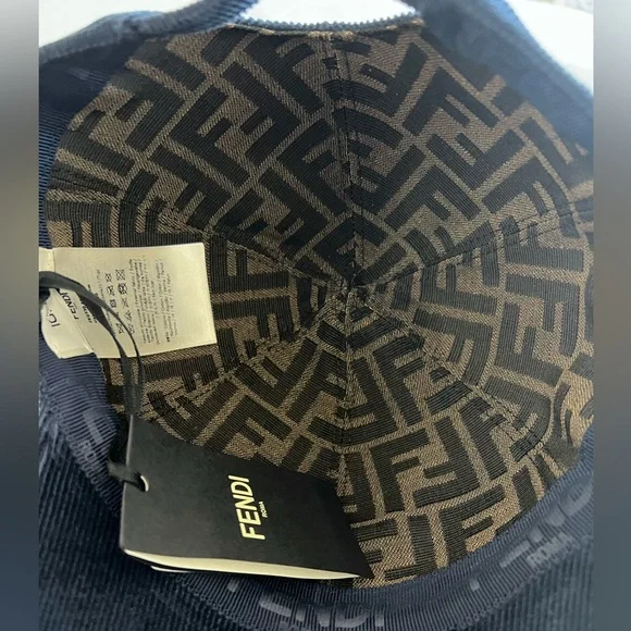 Fendi Navy Corduroy Hat - Picture 3 of 7